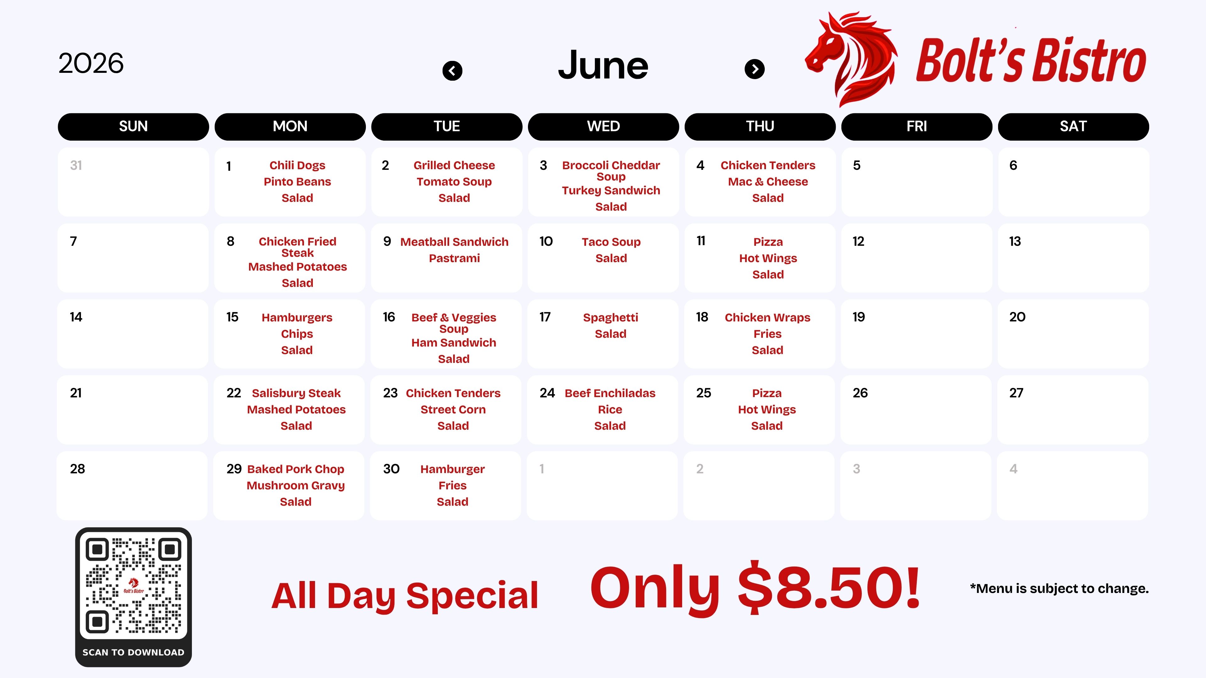 June Menu